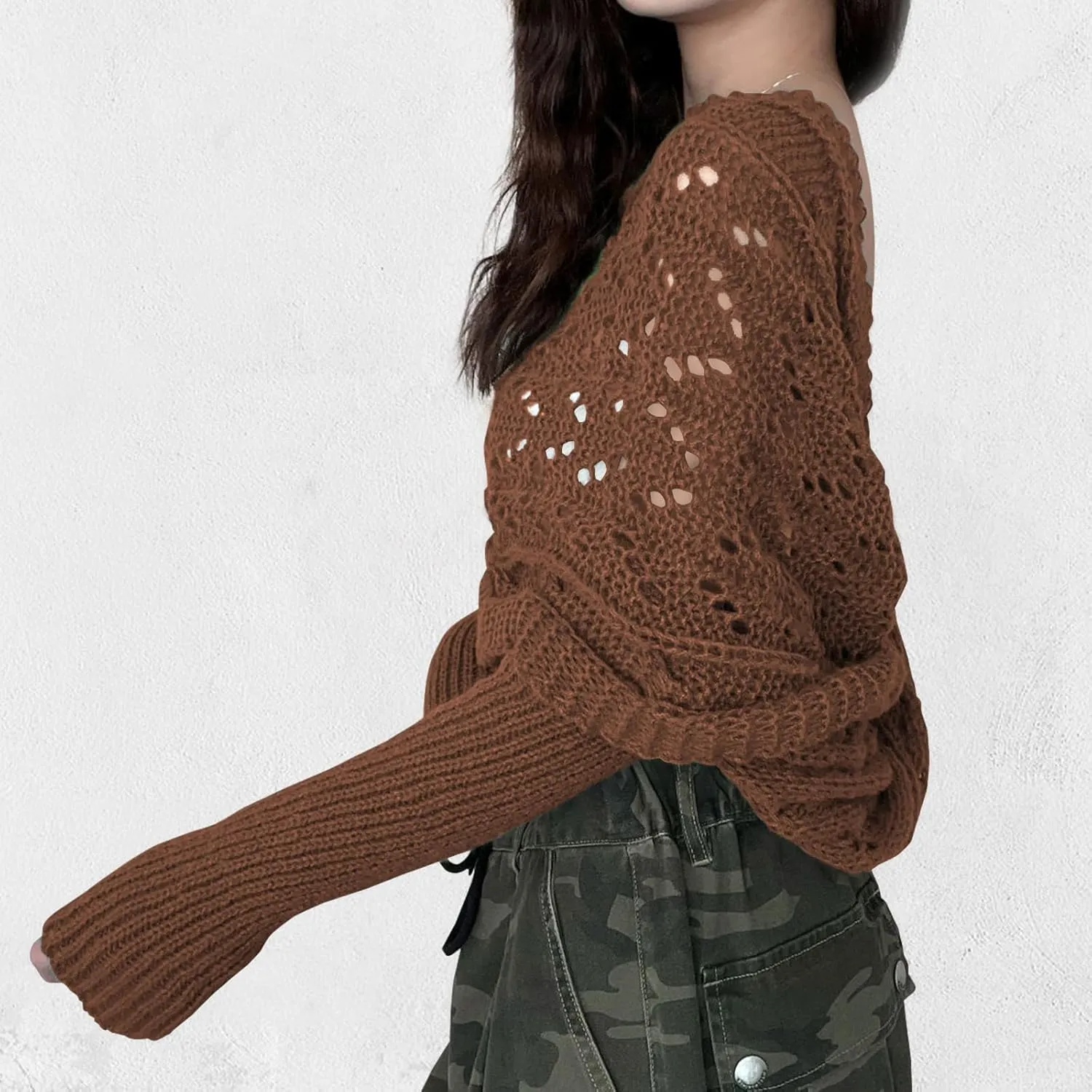 ACOSAP Scarf with Sleeves for Women, Knitted Cable Wrap, Multifunctional Knitted Crochet Shrugs, Double Sleeve Scarf Wrap