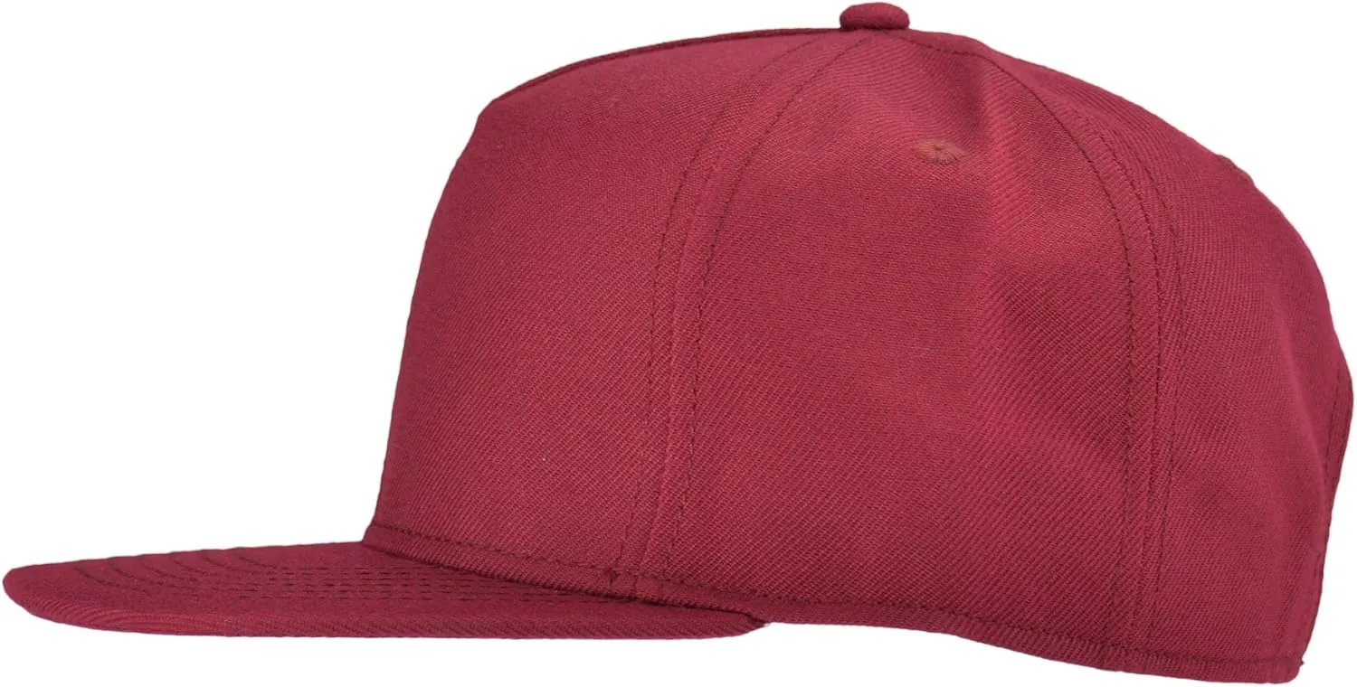 DALIX Premium Wool Blend Hat Flat Bill Cap Snapback Black Dark Gray Maroon Light