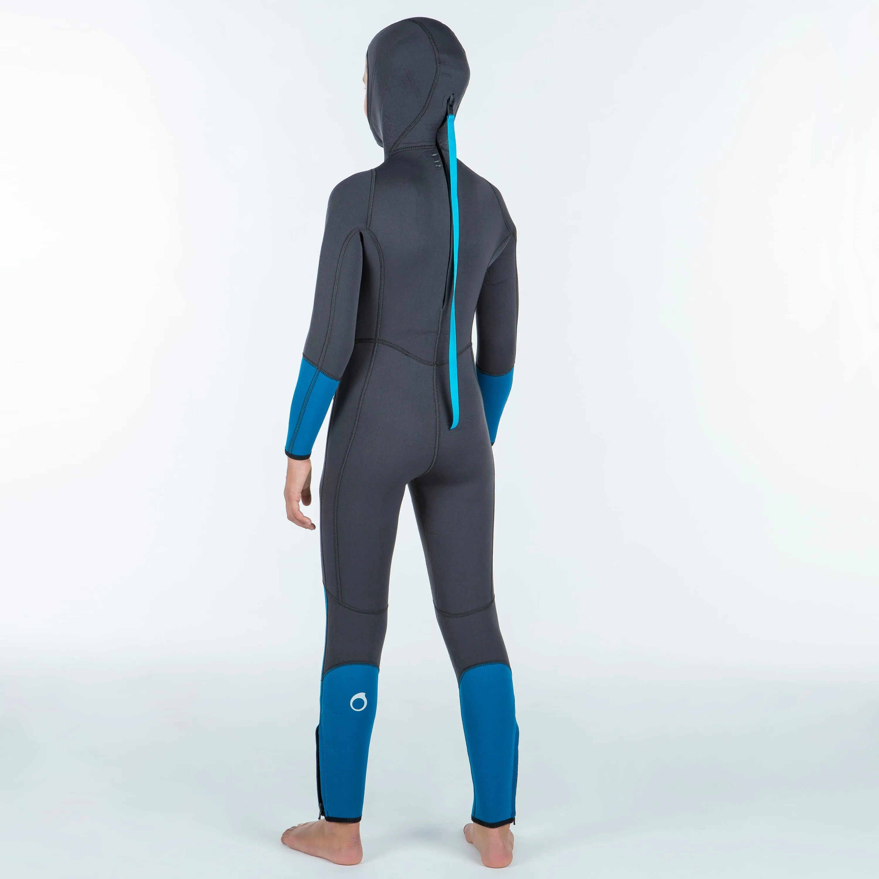Diving wetsuit SCD 100 neoprene 5 mm children's gray/blue SUBEA dark grey/blue