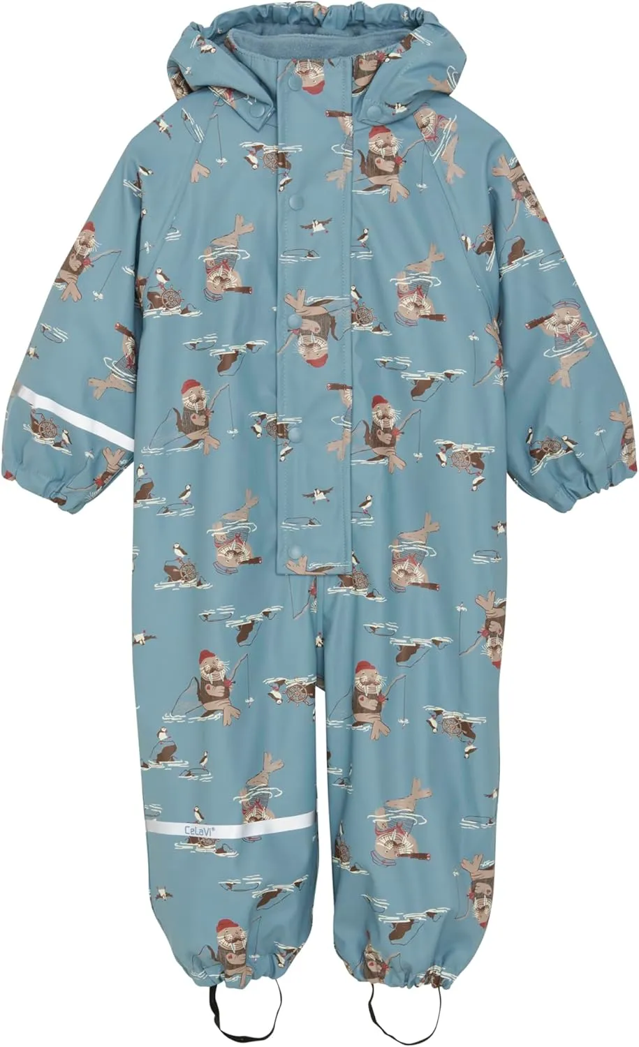 European Kids Rain and Snow Suit for Boys Girls with Detachable Hood, Waterproof Raincoat and Pants for Rain and Snow