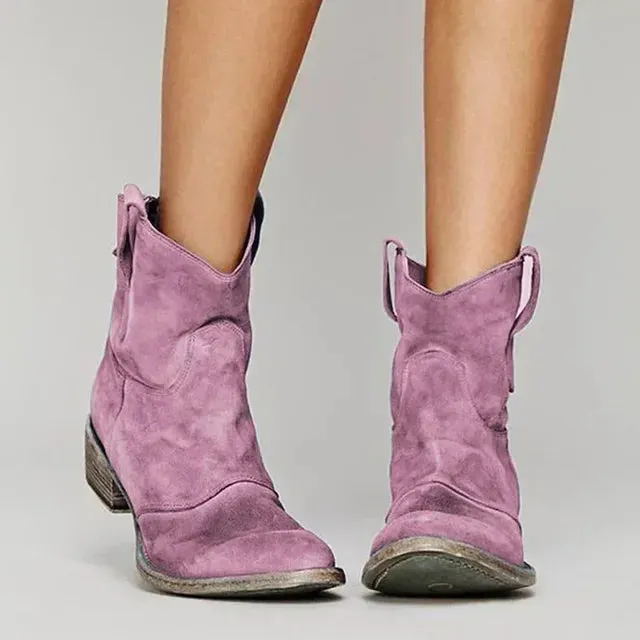 Janine | Vintage Cowboy Ankle Boots for Women