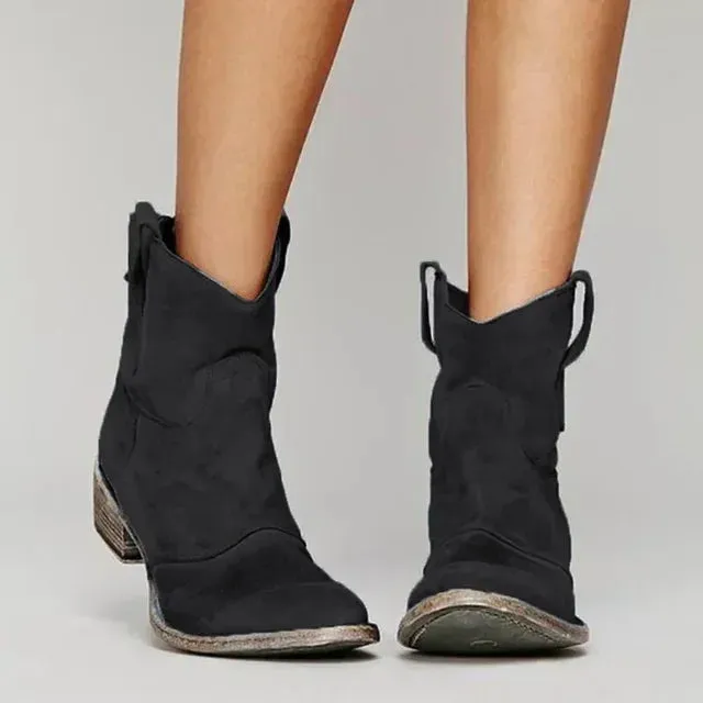 Janine | Vintage Cowboy Ankle Boots for Women