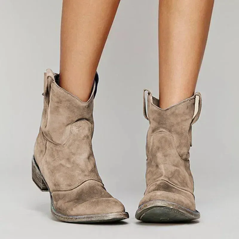 Janine | Vintage Cowboy Ankle Boots for Women