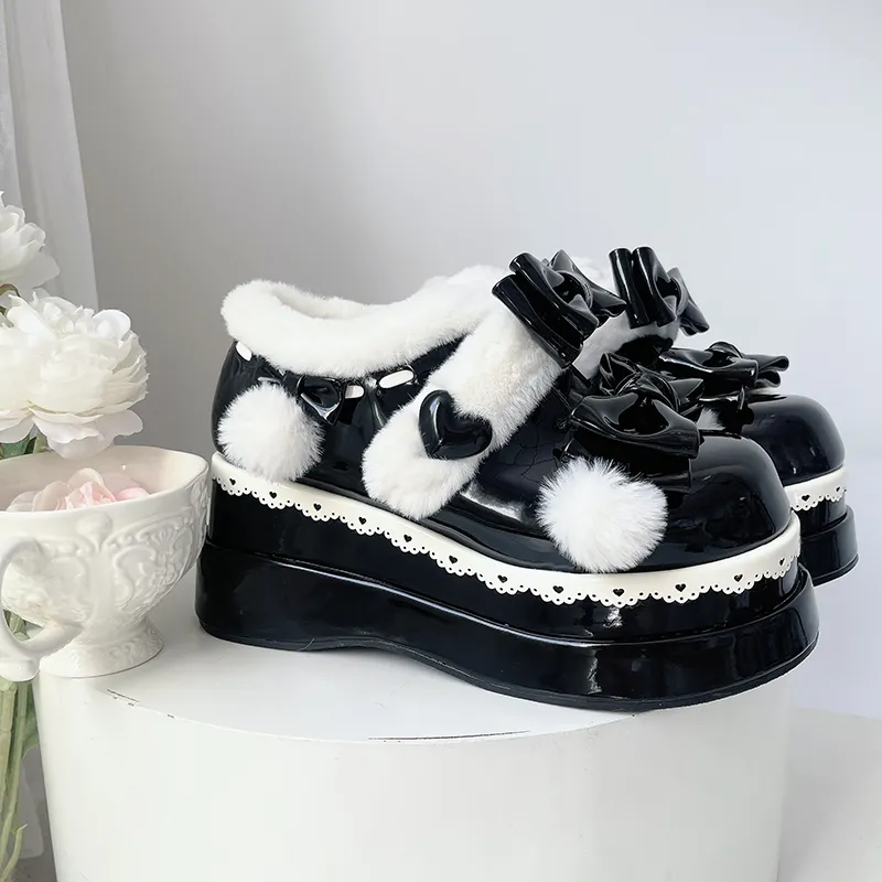 Kawaii Bow Plush Lolita Snow Boots