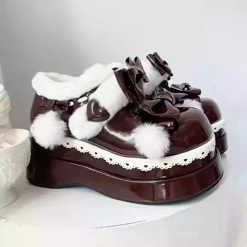 Kawaii Bow Plush Lolita Snow Boots