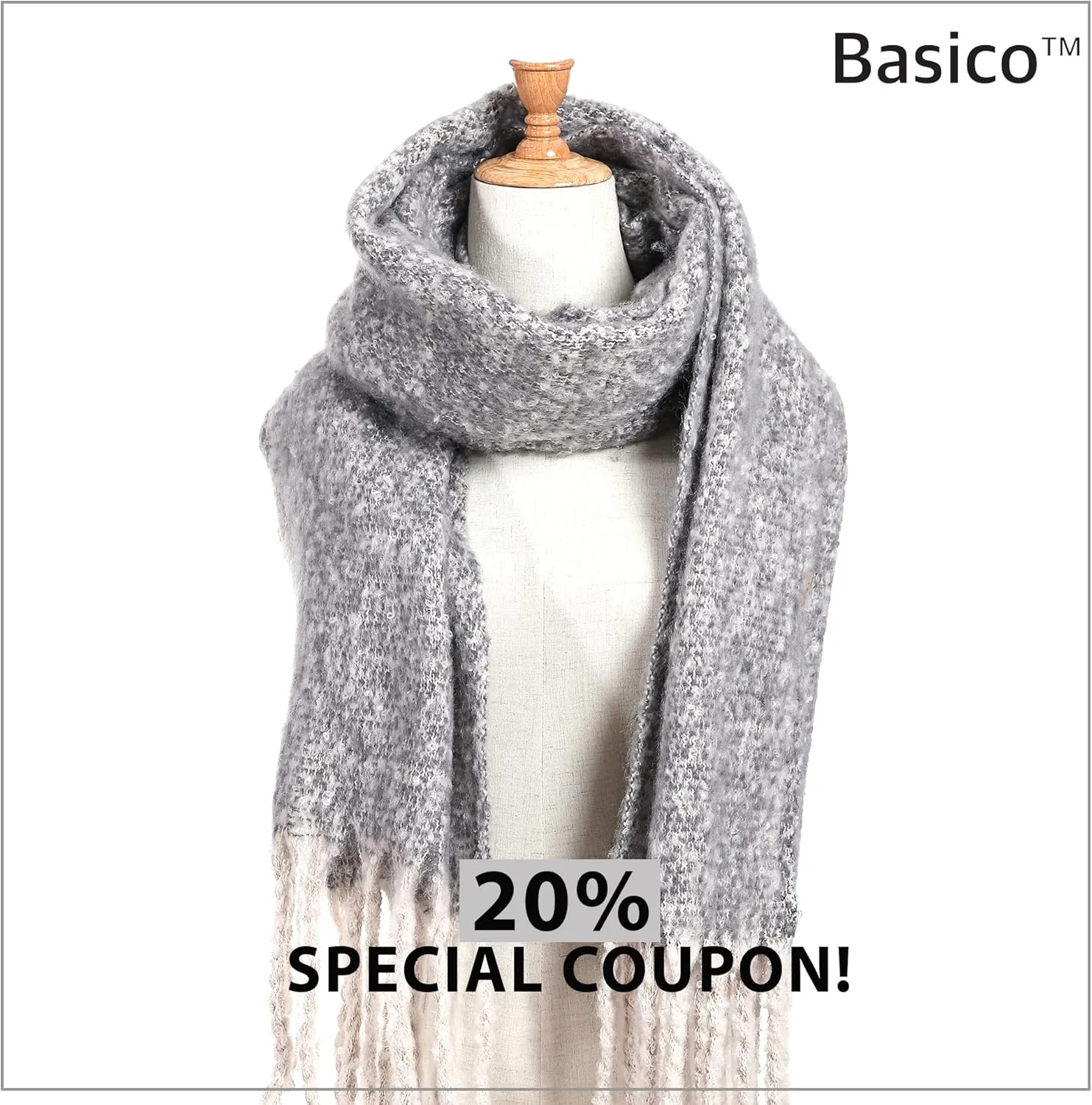 MaxiI Winter Scarf for Women Tassels Blanket Scarf Womens Wraps and Shawls