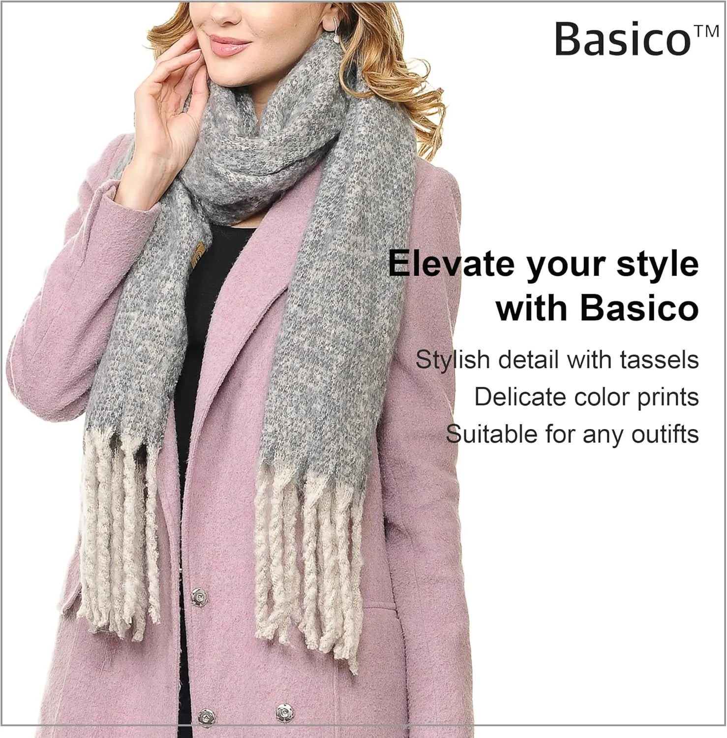 MaxiI Winter Scarf for Women Tassels Blanket Scarf Womens Wraps and Shawls