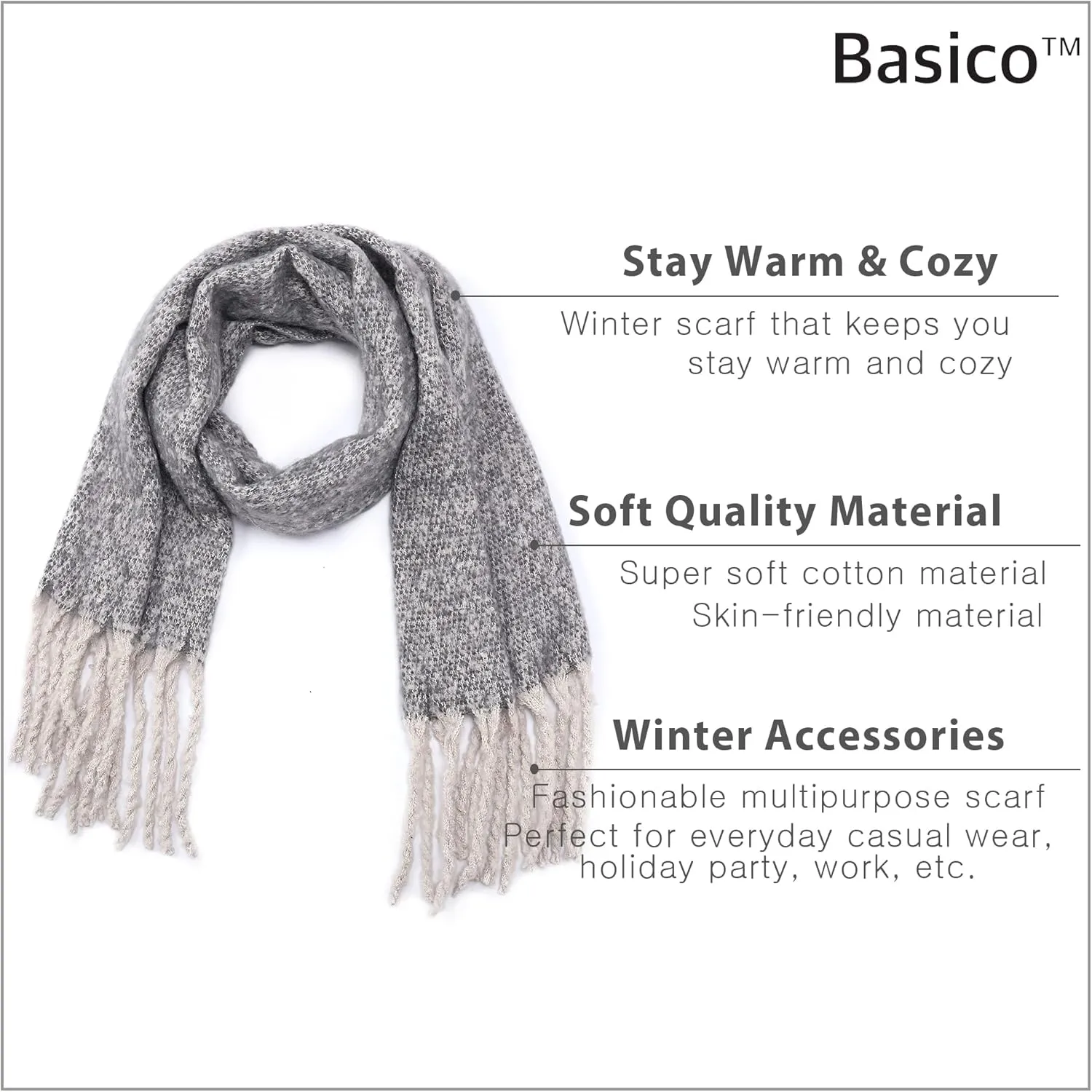MaxiI Winter Scarf for Women Tassels Blanket Scarf Womens Wraps and Shawls