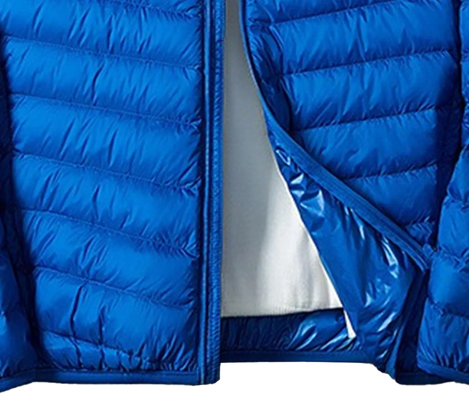 Mens Packable Lightweight Puffy Hooded Winter Coat Windproof Zipper Down Jacket Down Puffer Jacket with Hood