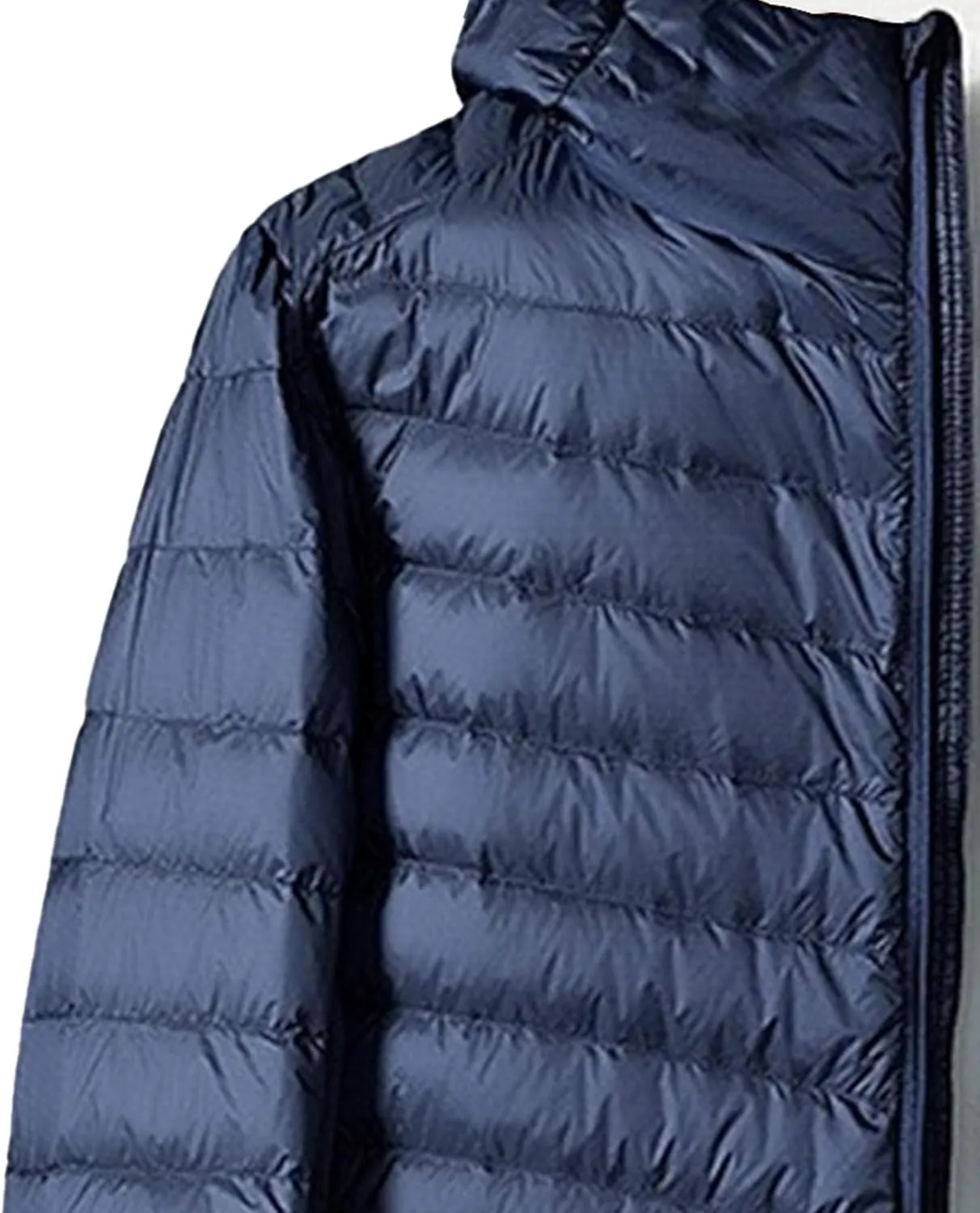 Mens Packable Lightweight Puffy Hooded Winter Coat Windproof Zipper Down Jacket Down Puffer Jacket with Hood