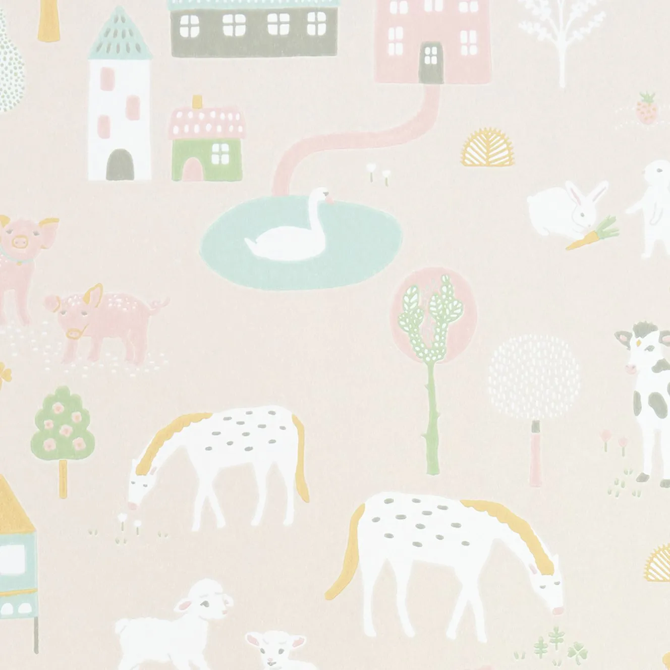 My Farm Wallpaper - Soft, Soft Pink