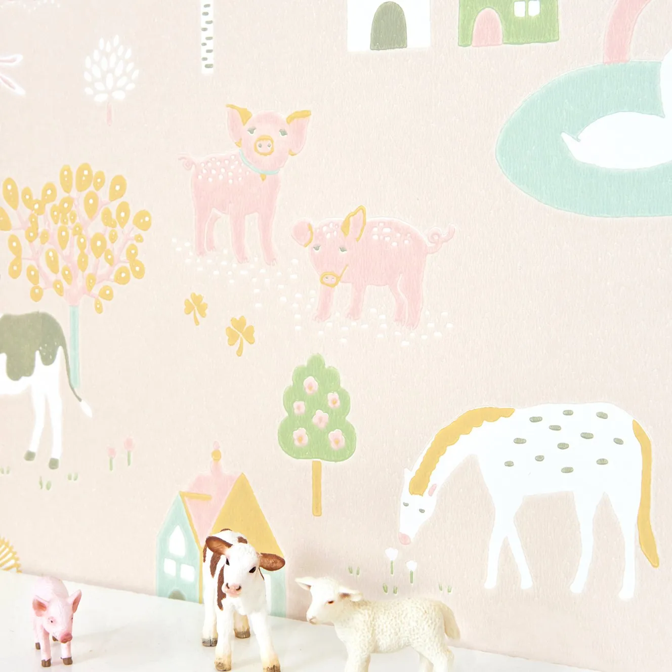 My Farm Wallpaper - Soft, Soft Pink