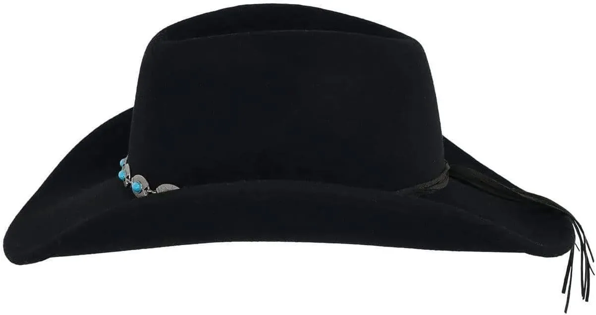 Outback Trading Unisex Silverton UV Protection Water-Resistant Wool Felt Outdoor Western Hat with Wire Brim & 3.5" Crown