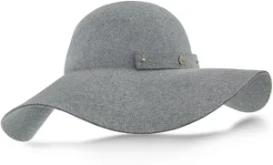 Sundial Grey Wool Felt Wide Brim Hat | 100% Australian Wool | Packable Design | 4 3/8" Brim & Decorative Band