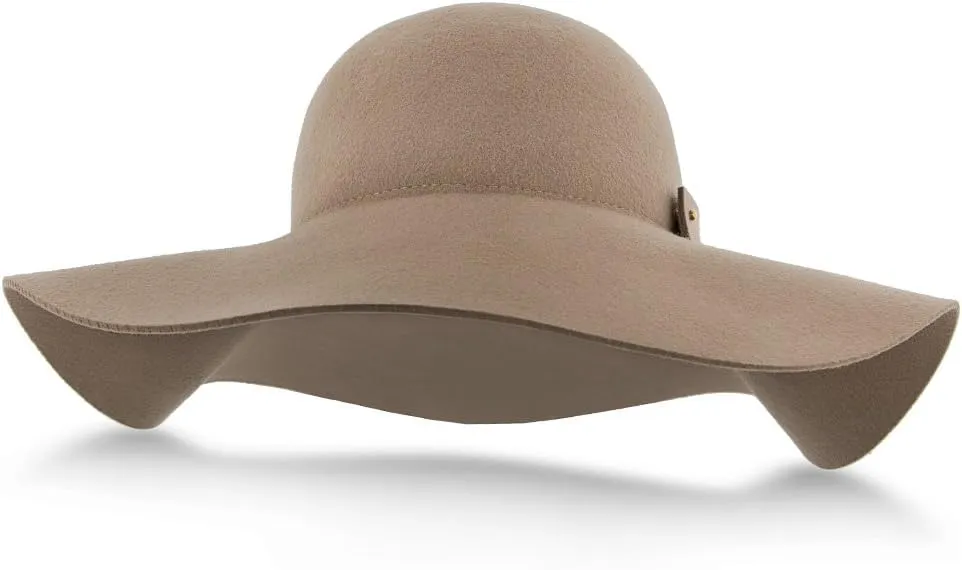 Sundial Grey Wool Felt Wide Brim Hat | 100% Australian Wool | Packable Design | 4 3/8" Brim & Decorative Band