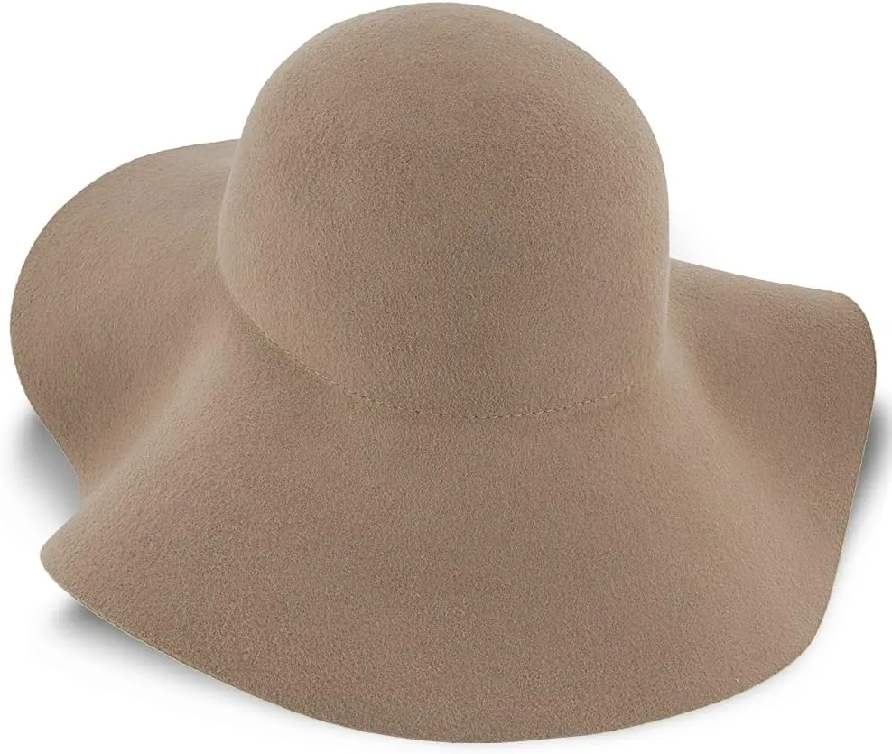 Sundial Grey Wool Felt Wide Brim Hat | 100% Australian Wool | Packable Design | 4 3/8" Brim & Decorative Band