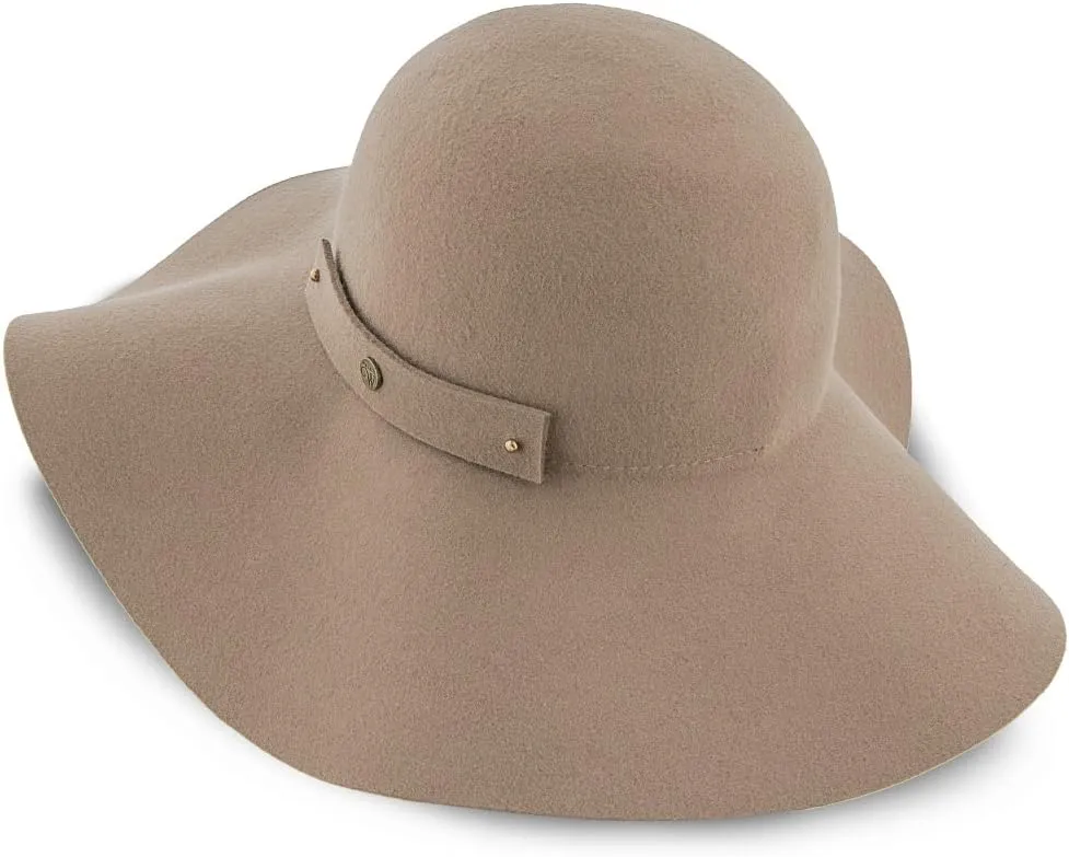 Sundial Grey Wool Felt Wide Brim Hat | 100% Australian Wool | Packable Design | 4 3/8" Brim & Decorative Band
