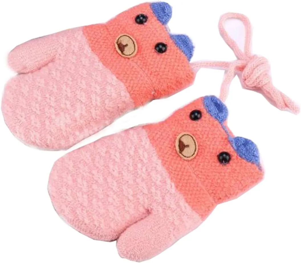 Toddler Mittens on String Baby Snow Gloves Kid Magic Gloves Ski Thermal Gloves