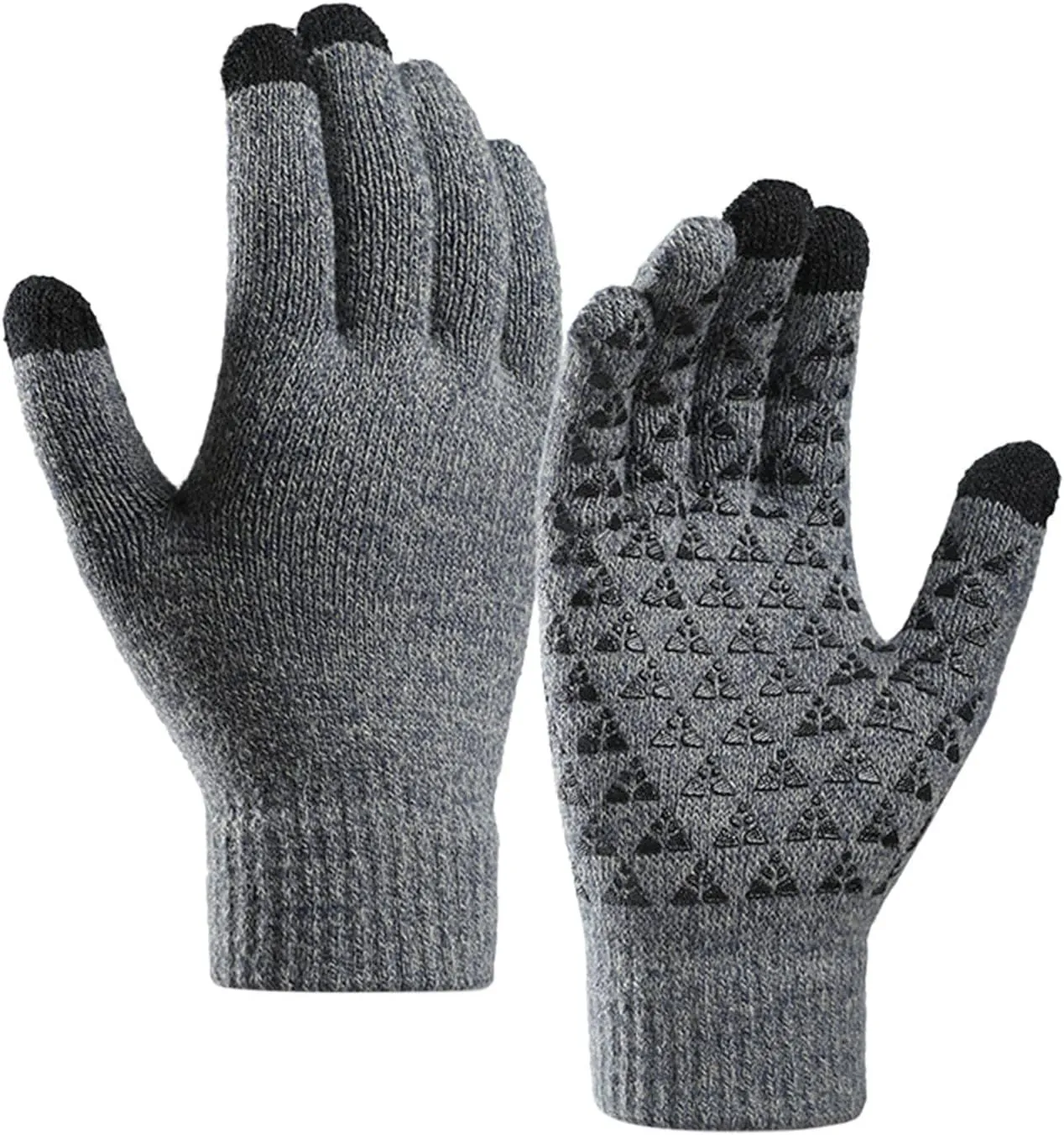 Unisex Winter Gloves Warm Upgraded Touchscreen Glove Windproof Elastic Texting Grey Gloves Women for Running Hiking
