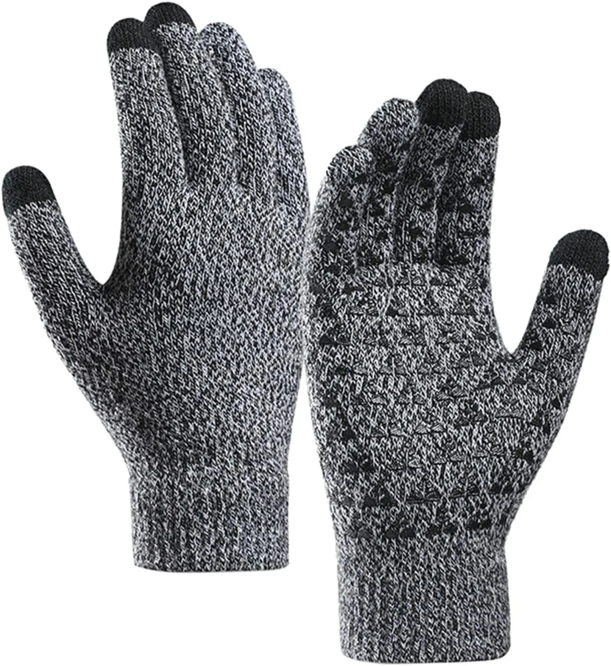 Unisex Winter Gloves Warm Upgraded Touchscreen Glove Windproof Elastic Texting Grey Gloves Women for Running Hiking