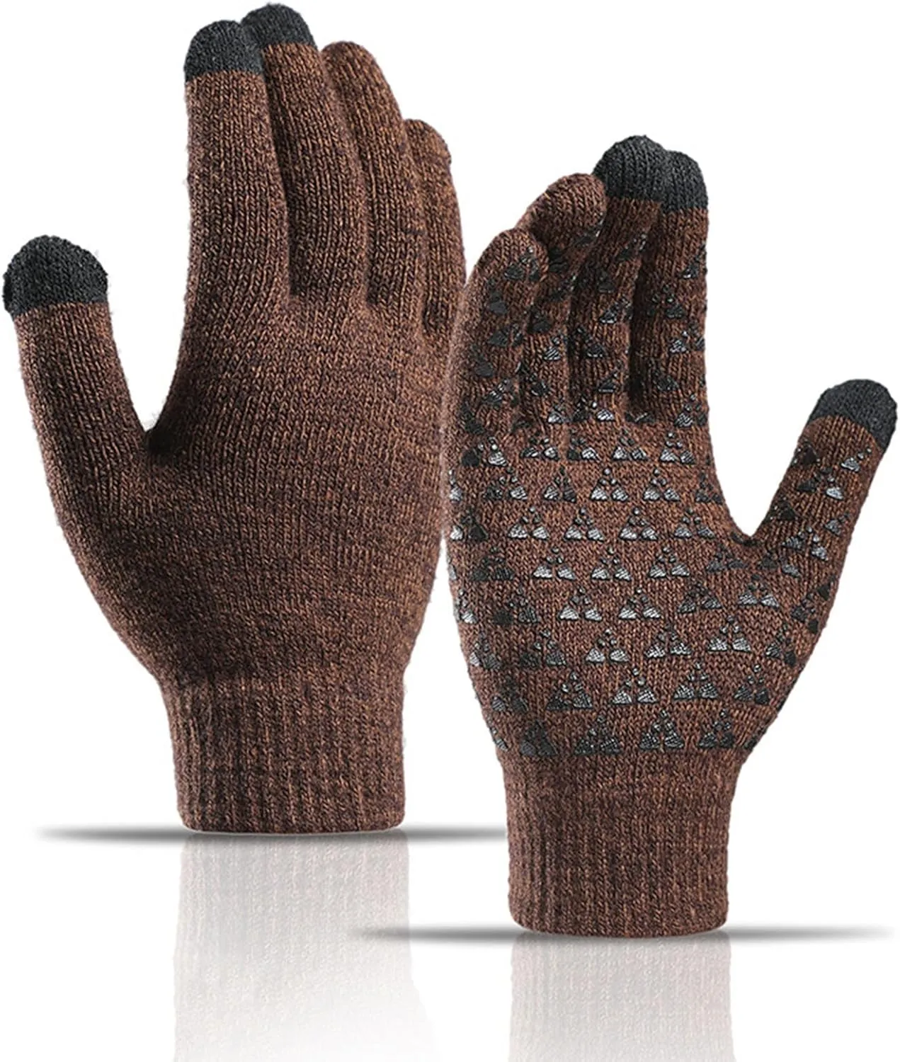 Winter Gloves Adult Warm Knit Gloves Fits Men Women Teens Stretchy Knit Gloves One Size