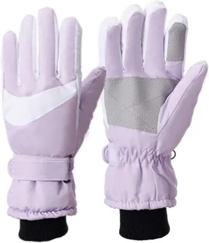 Winter Gloves,Thermal Fleece Lining Full Fingers Touch Screen Warm Gloves for Driving Cold Weather Kids Hiking