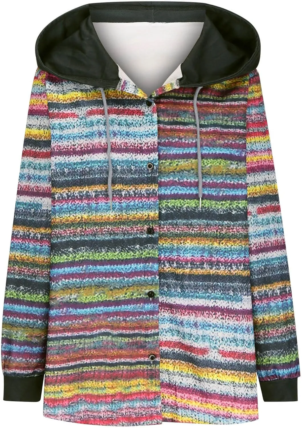 Womens Fashion Winter Coats Fuzzy Fleece Lined Button Down Warm Hooded Jackets Color Block Sherpa Thick Coats