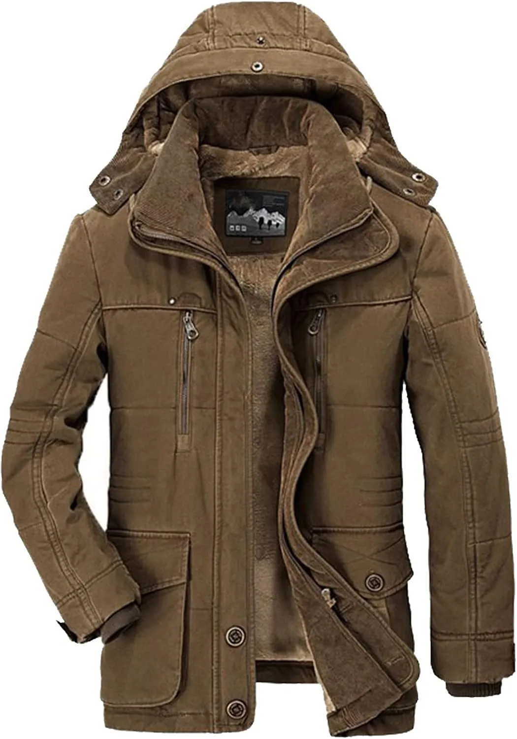 Ymosrh Men's Puffer Jackets Down Hooded Jacket Lightweight Water-Resistant Insulated Jacket Big and Tall, XXL-6XL